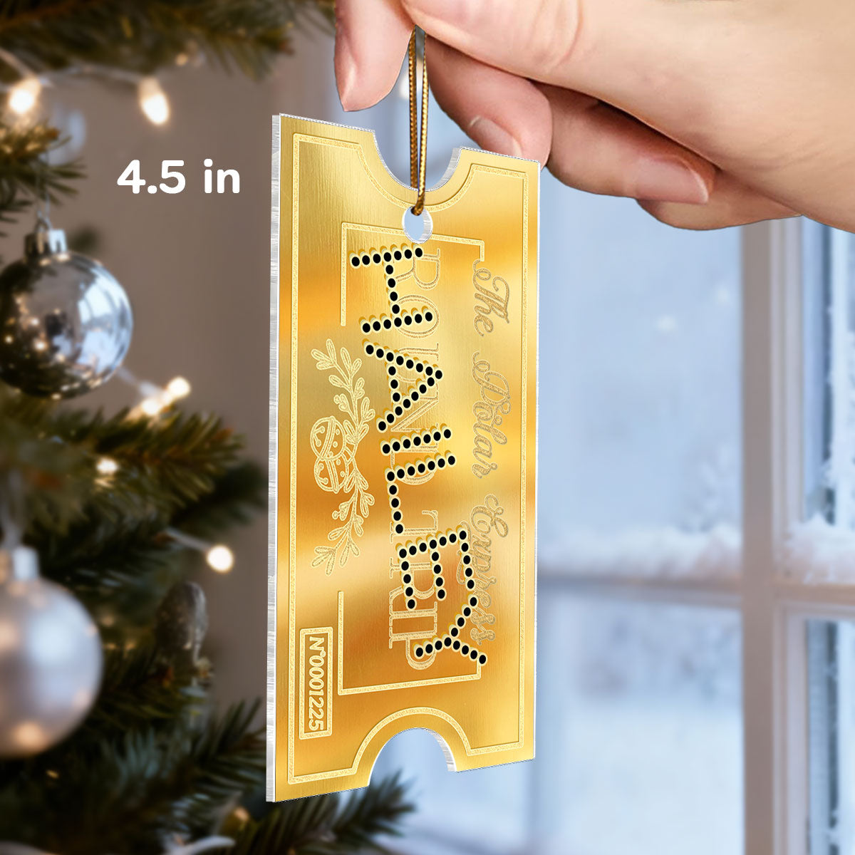 Polar Express Ticket Custom Name - Personalized Acrylic Ornament - Christmas Gift For Kids