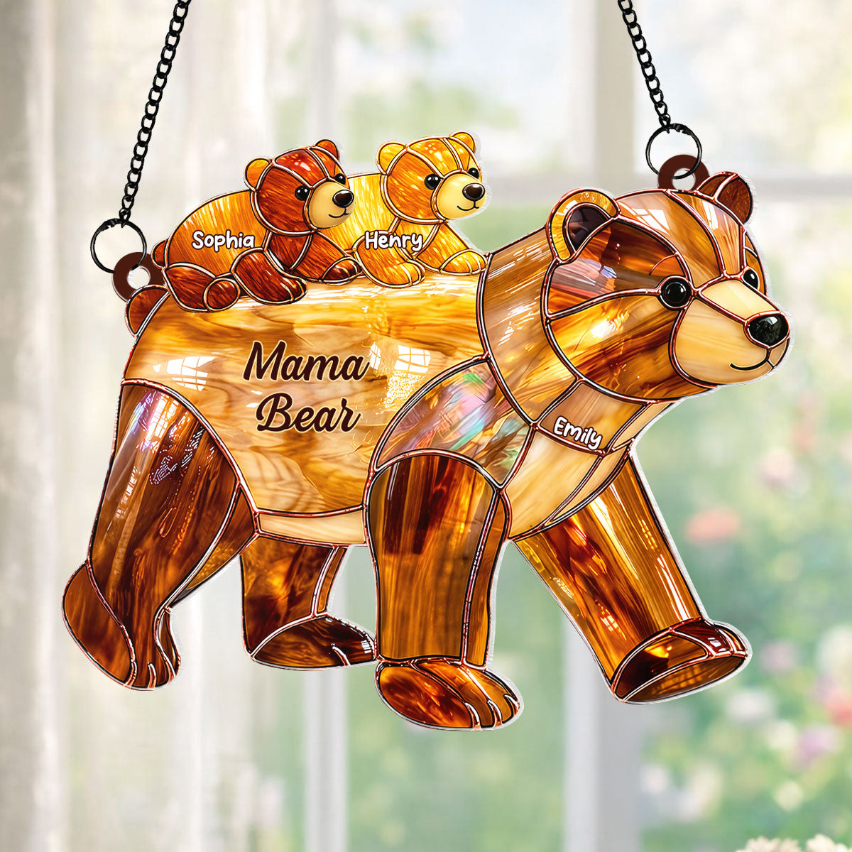 Mama Bear - Personalized Suncatcher - Sentimental Mother's Day Gift for Mom, Wife
