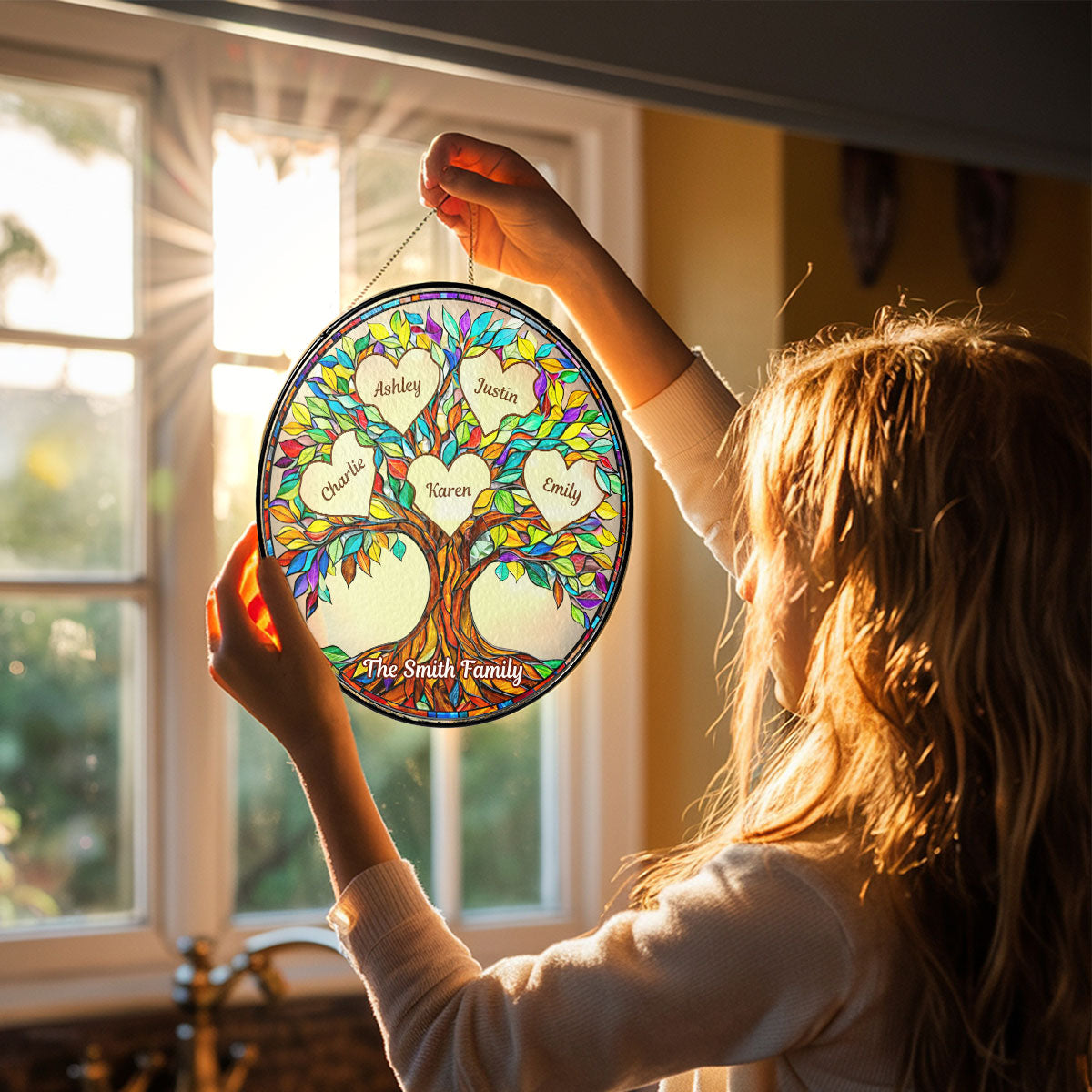 Family Unbreakable Bond Tree of Life - Personalized Suncatcher - Mother's Day Gift for Mom, Wife