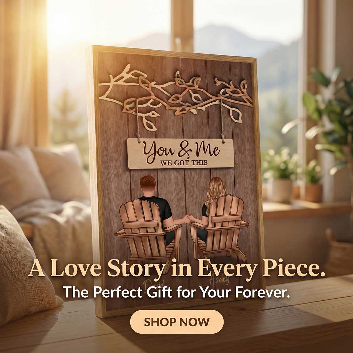 Couple Under Eternal Tree Of Love You & Me We Got This - Personalized Poster - Heartfelt Gift For Couple