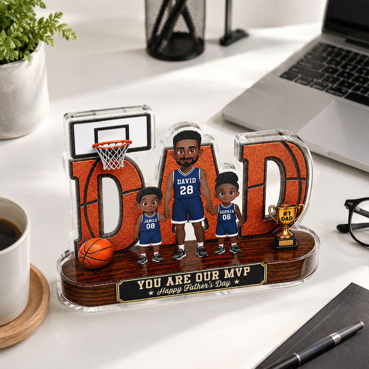 Basketball Dad Legend You Are Our MVP 2D Flat Printed - Personalized Acrylic Block Plaque -  Gift For Dad, Husband, Basketball Fans