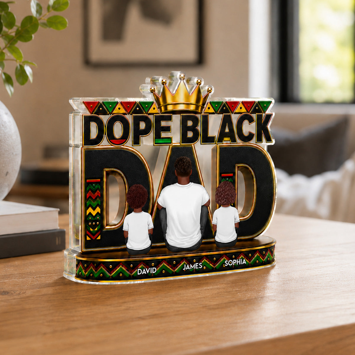 Dope Black Dad 2D Flat - Personalized Acrylic Block