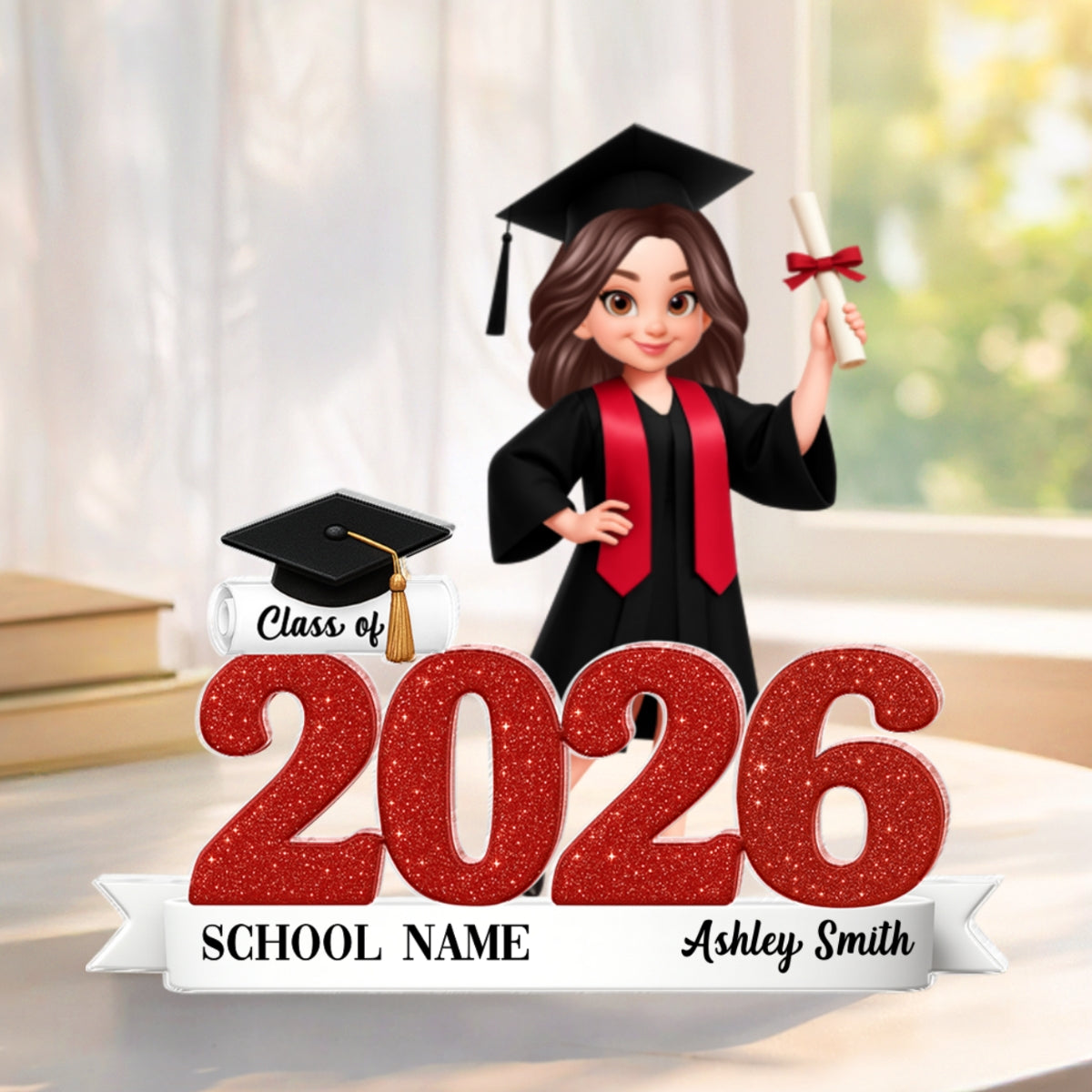 Class Of 2025 2026 3D Effect Senior - Personalized Acrylic Block Plaque - Graduation Gift For Seniors, Daughter, Son, Grandkids