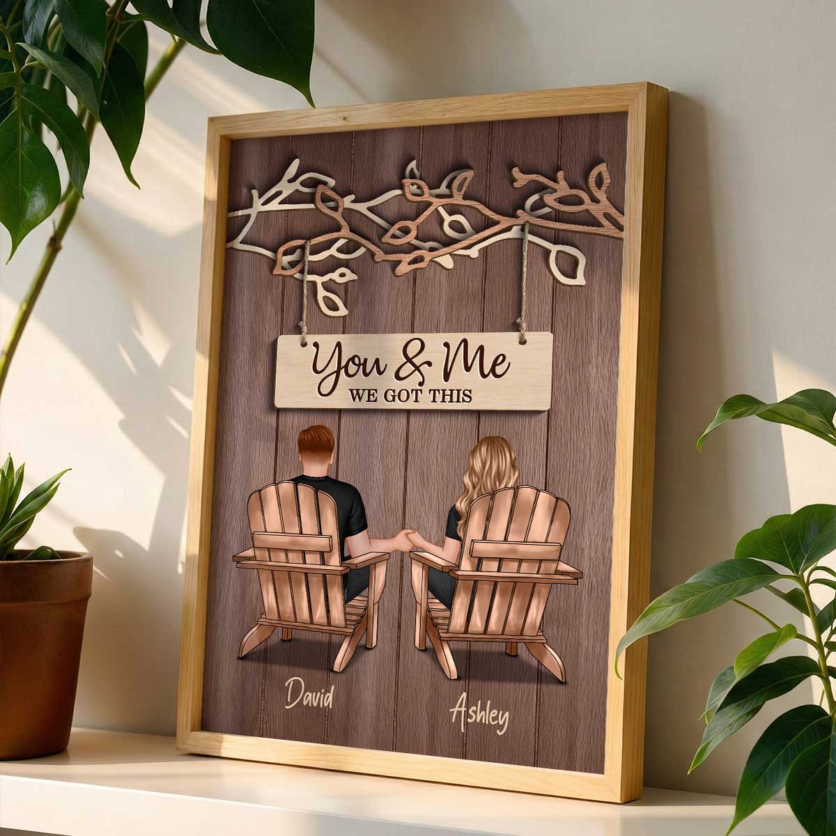 Couple Under Eternal Tree Of Love You & Me We Got This - Personalized Poster - Heartfelt Gift For Couple
