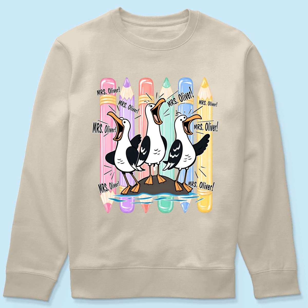 Funny Seagull Teacher - Personalized Shirt - Back to School Shirt for Teachers