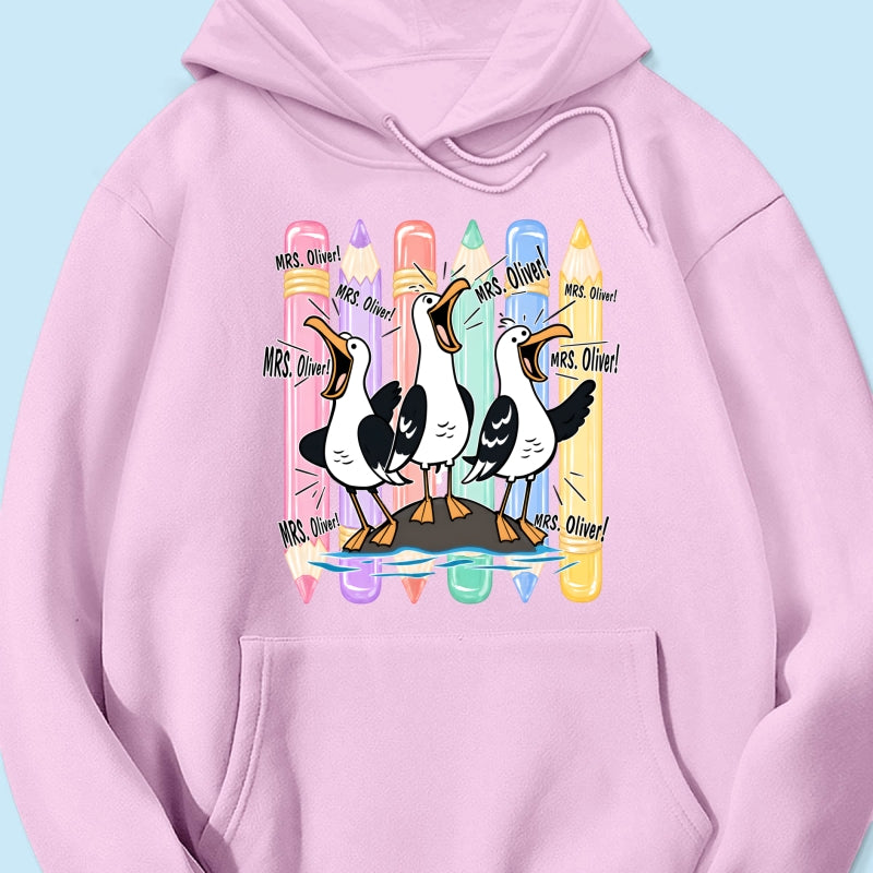 Funny Seagull Teacher - Personalized Shirt - Back to School Shirt for Teachers