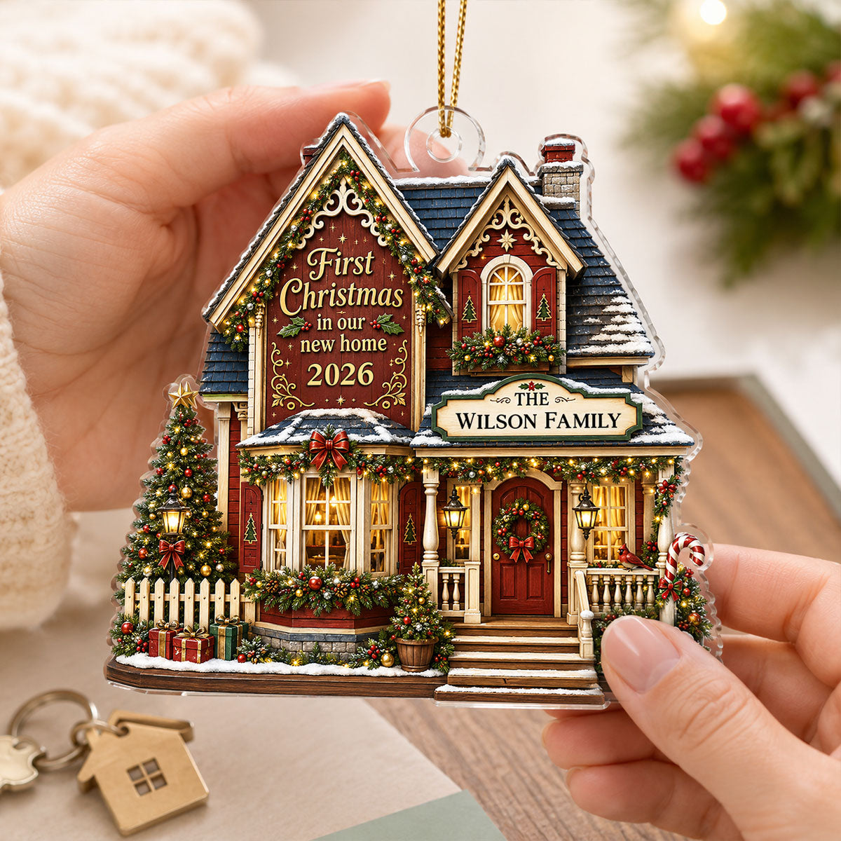 First Christmas in Our New Home - Personalized Acrylic Ornament - New Home Housewarming Gift