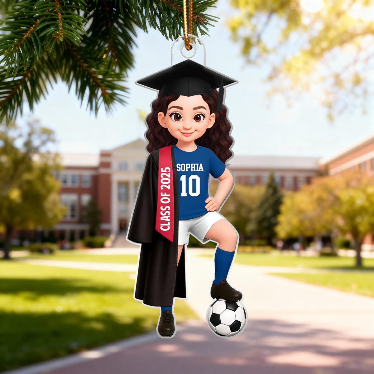 Soccer Boy Girl Senior Graduation - Personalized Acrylic Ornament - Christmas Gift For Son Daughter Grandson Granddaughter