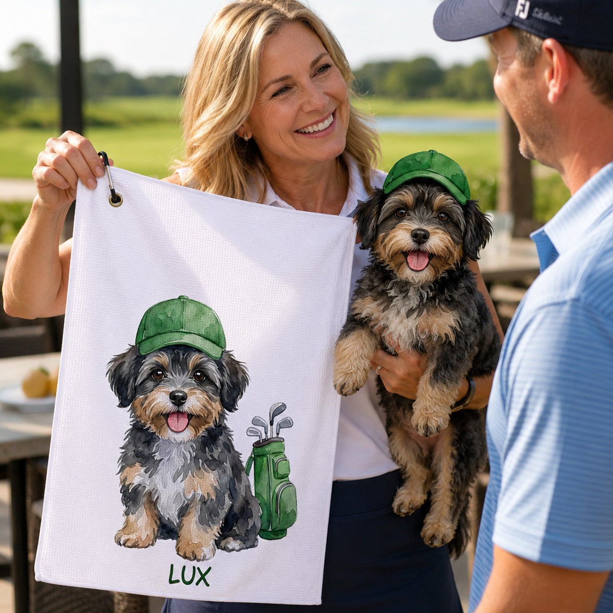 Custom Pet Golf Towel Using Pet Photo - Father's Day Gift for Dog Dad, Cat Dad, Husband