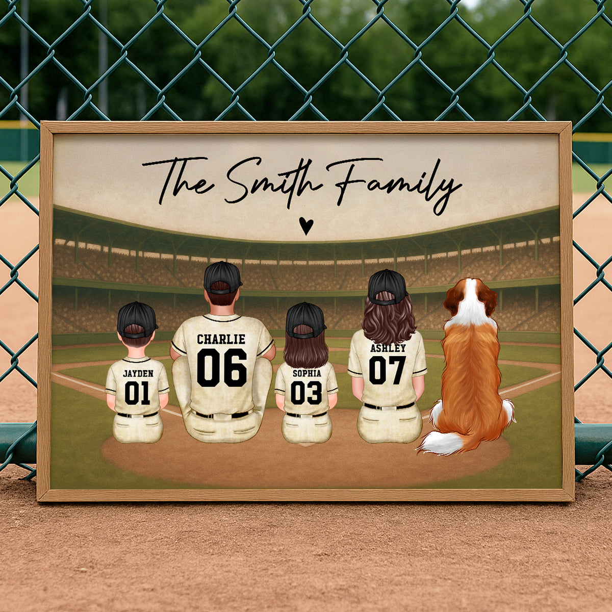 Retro Vintage Baseball Family Personalized Poster