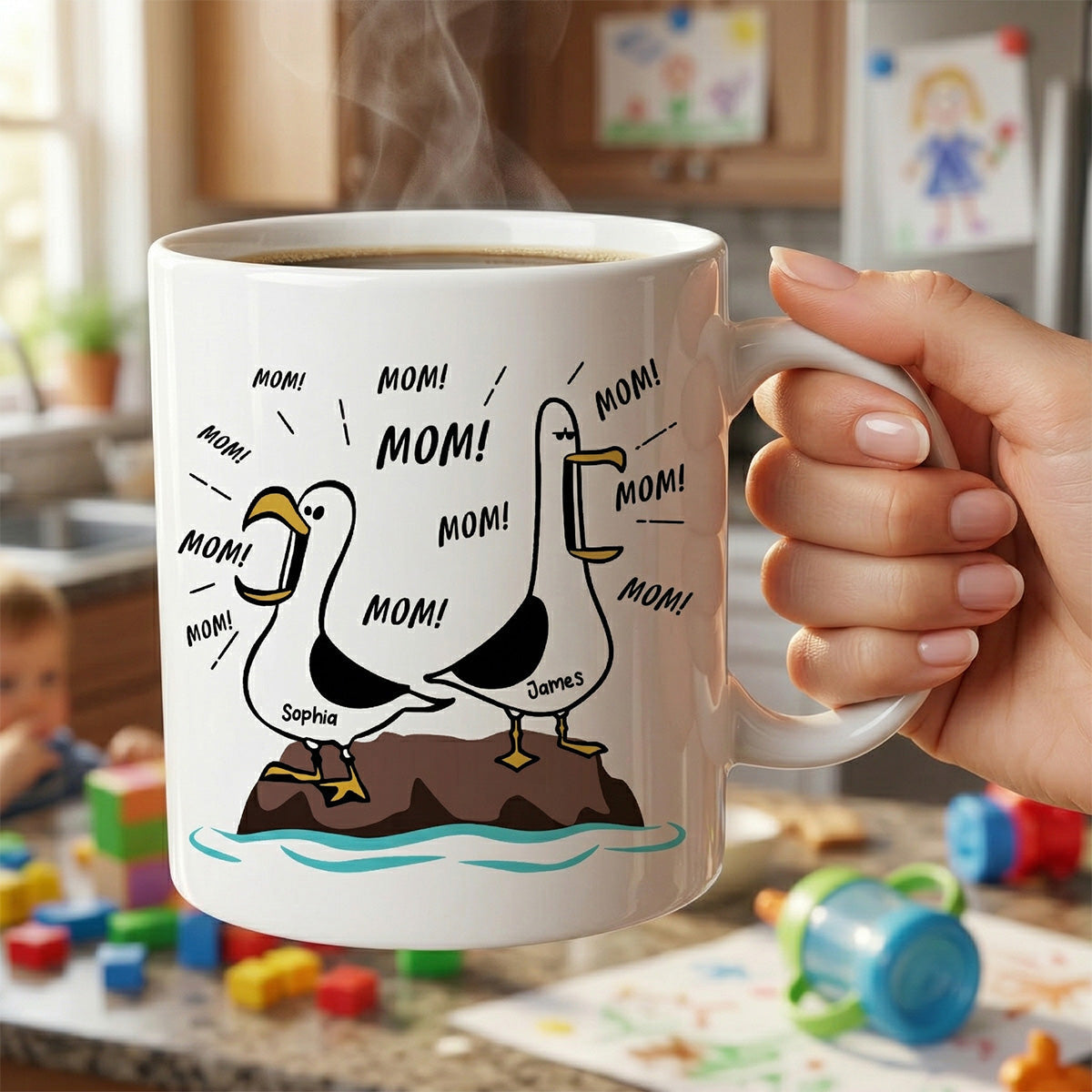 Seagull Mom Mom Mom Custom Name - Personalized Mug - Funny Mother's Day Gift For Mom