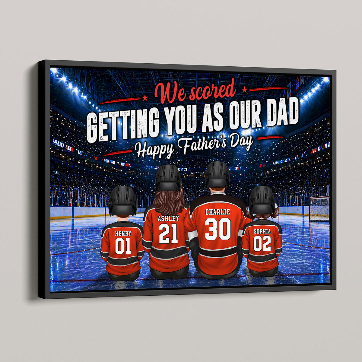 Hockey Dad We Scored Getting You As Our Dad - Personalized Poster - Father's Day Gift For Basketball Dad, Husband