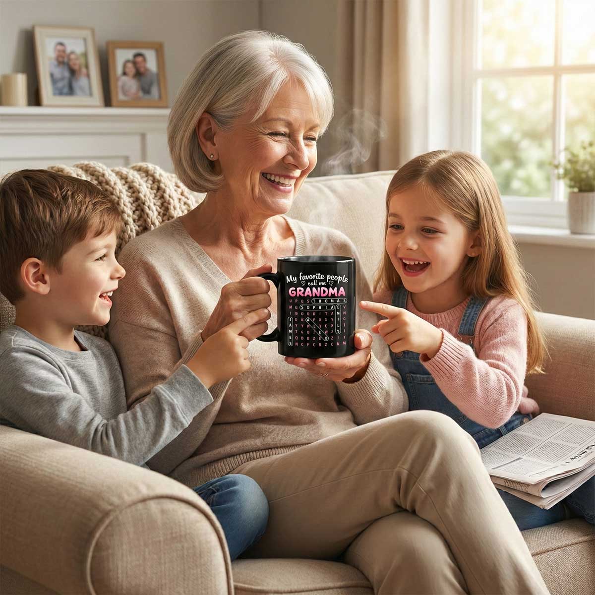 Favorite People Call Me Grandma Word Search Puzzle - Personalized Mug - Mother's Day Gift For Grandma
