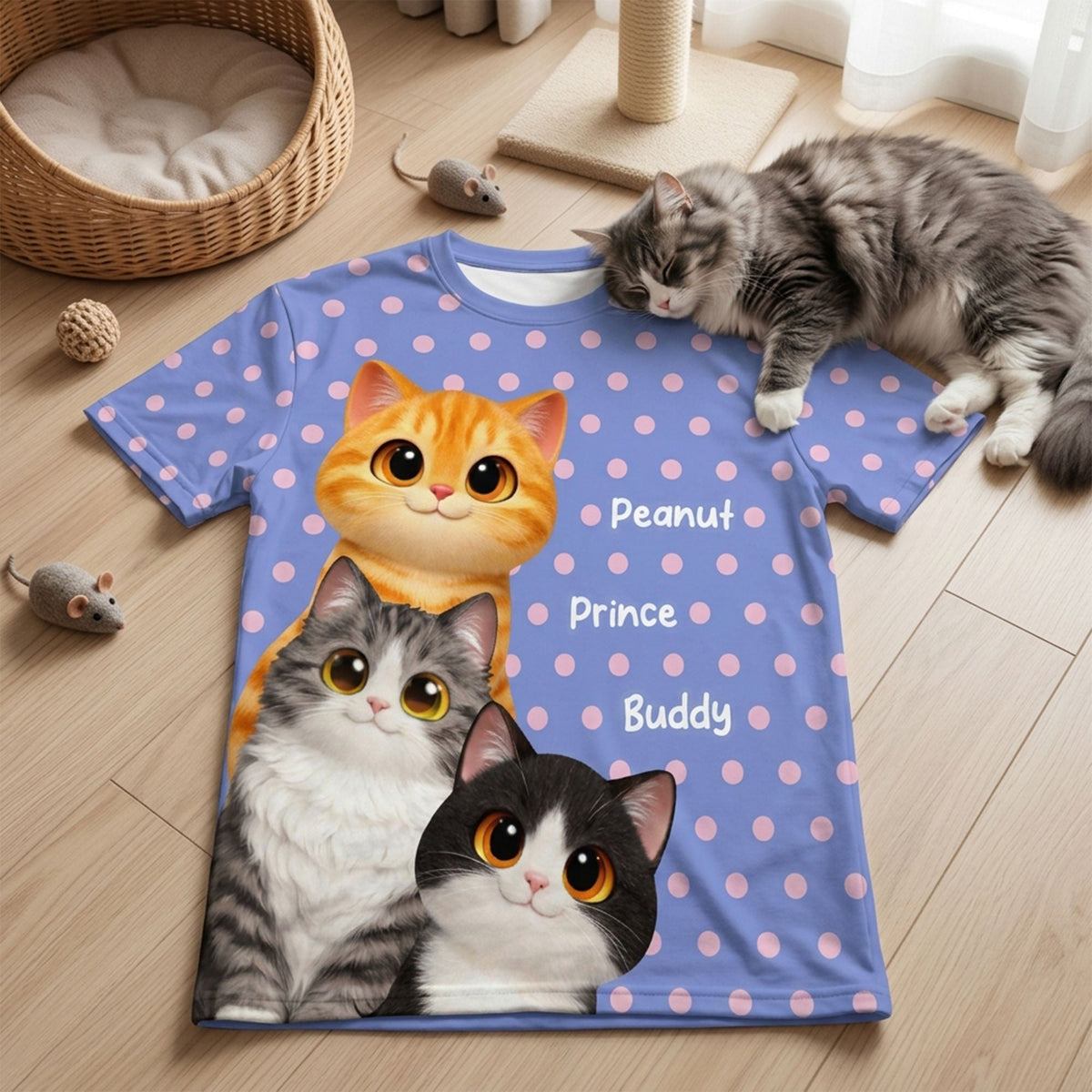Trendy 2026 Style Polka Dot Cat Mom - Personalized Shirt - Trending Gift For Cat Mom