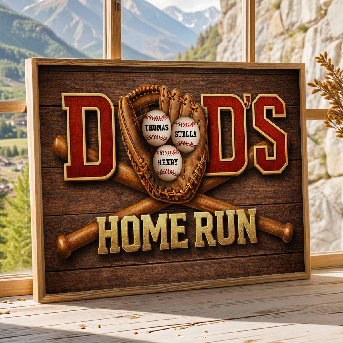 Baseball Dad Home Run - Personalized Poster - Father's Day Gift For Dad