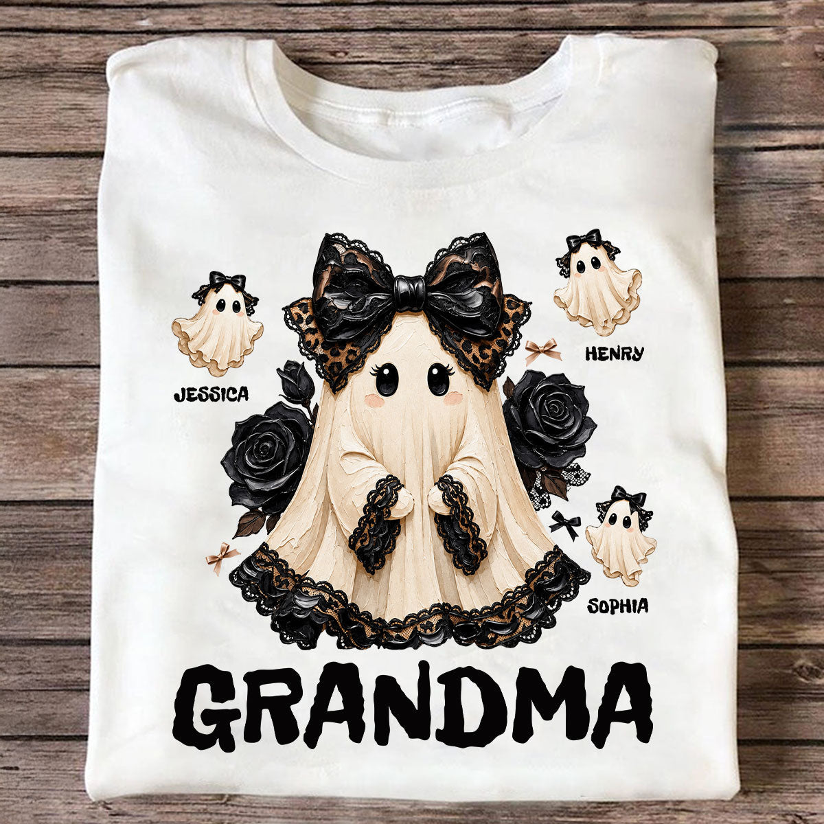 Trendy Boo Grandma Halloween - Personalized Shirt - Gift For Grandma, Nana