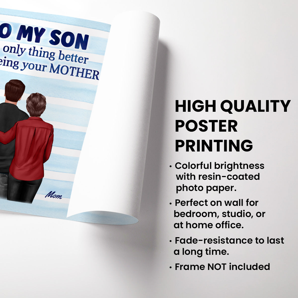 From Mom Dad To Son Watching You Be A Dad Blue Stripe Theme - Personalized Poster - Father's Day Gift For Son