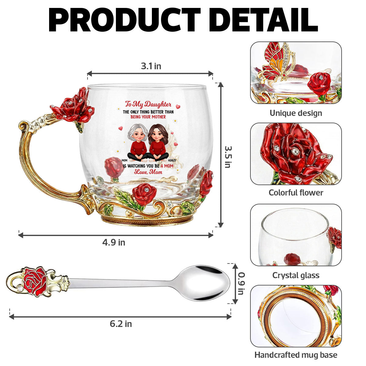 The Only Thing Better Than Being Your Mom - Personalized Enamel Flower Tea Cup - Mother's Day Gift