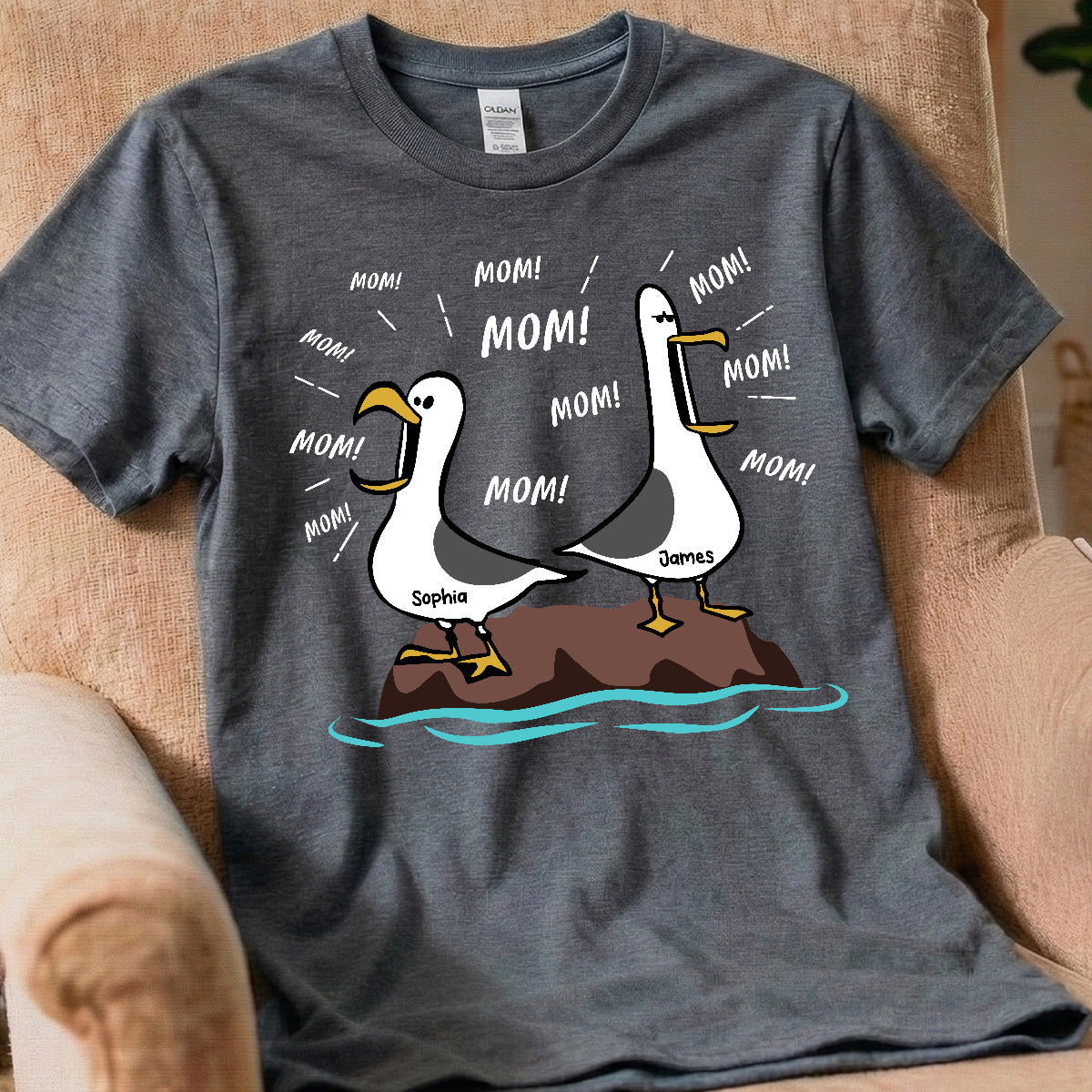 Seagull Mom Mom Mom Custom Name - Personalized Shirt - Funny Mother's Day Gift For Mom