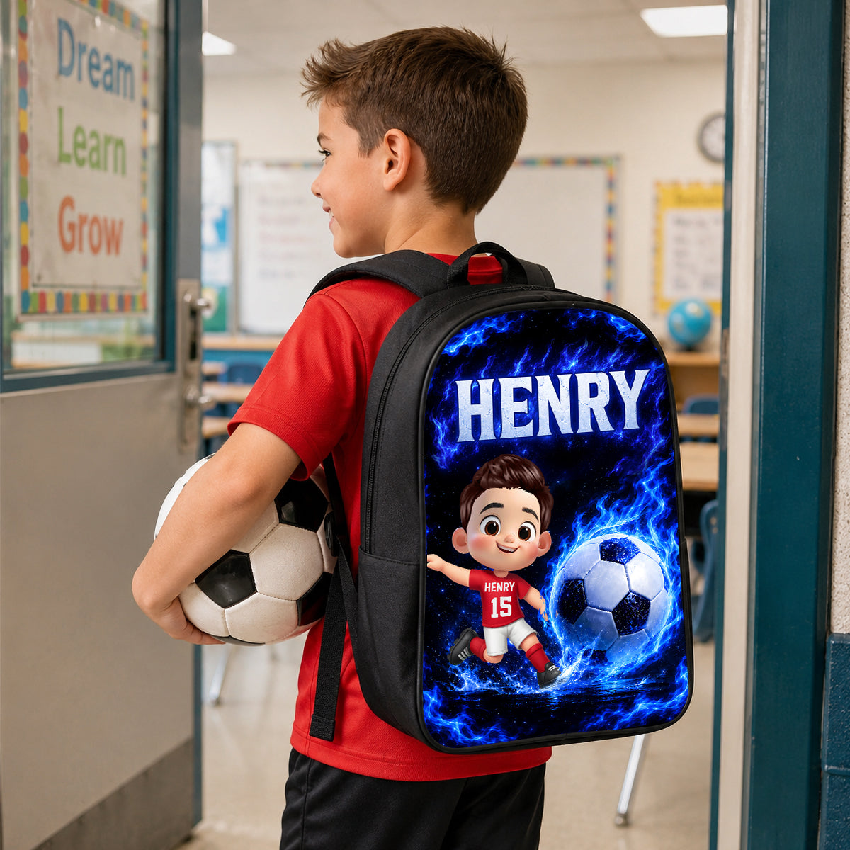 Soccer Trendy Design Backpack for Boys Girls - Personalized Backpack - Back to School Gift for Daughter, Son
