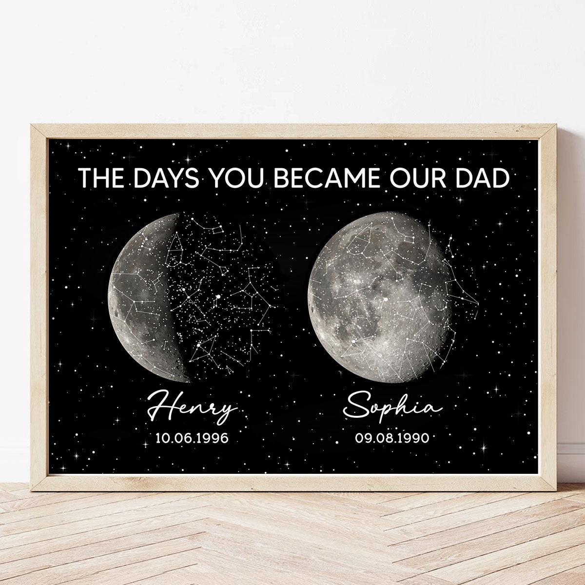The Day You Became Dad Custom Moon Phase & Star Map - Personalized Poster - Father's Day Gift For Dad, Husband