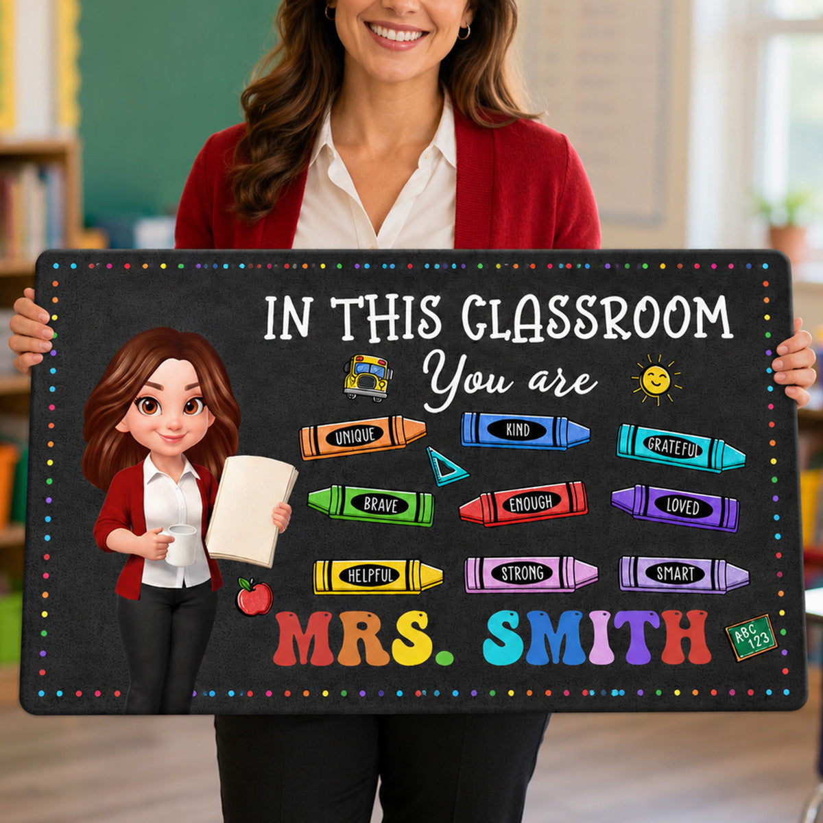 In This Classroom You Are - Personalized Doormat - Back To School Gift, Gift For Teacher