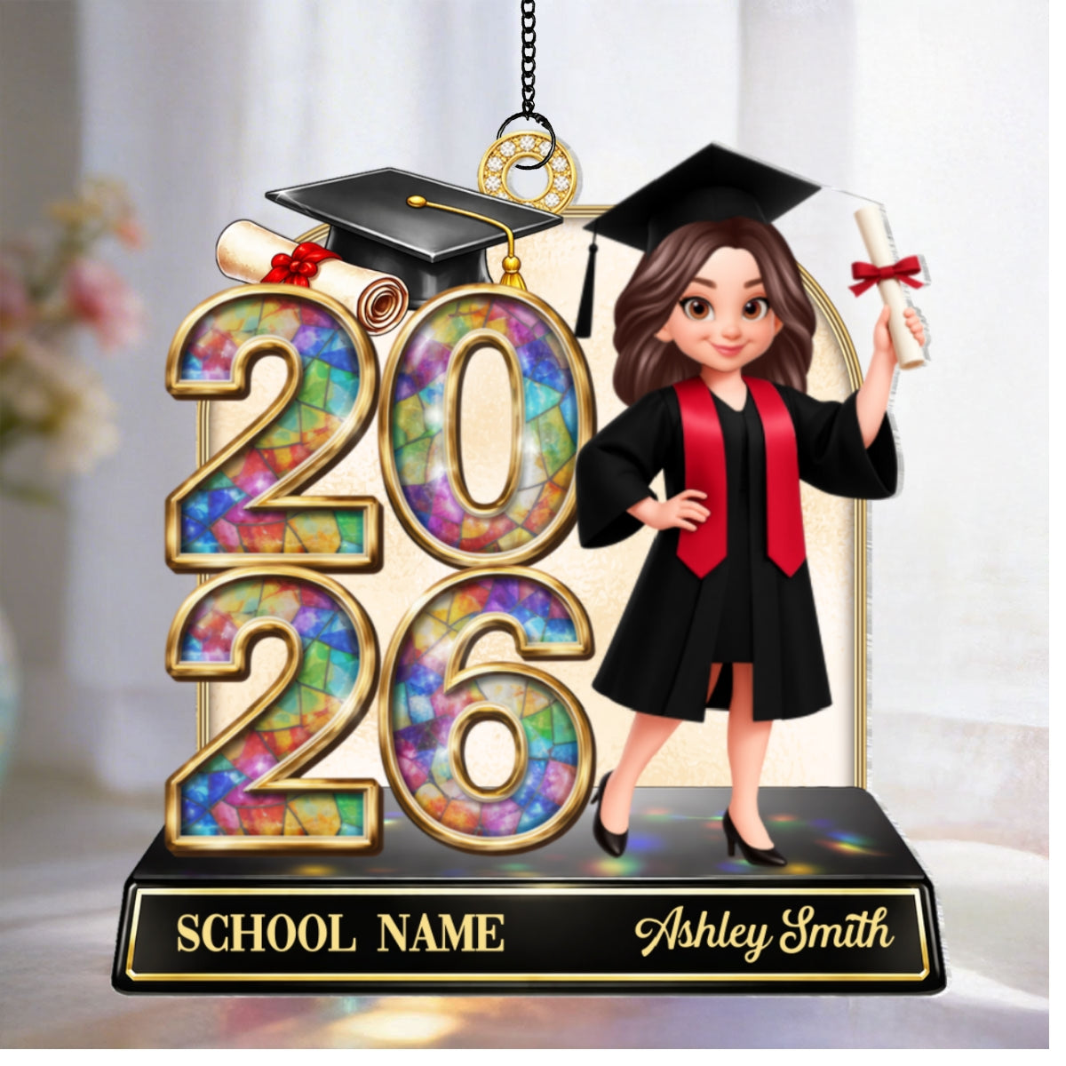 Senior Class Of 2026 2027 Graduate Keepsake 2D Flat - Personalized Suncatcher Ornament - Graduation Gift For Daughter