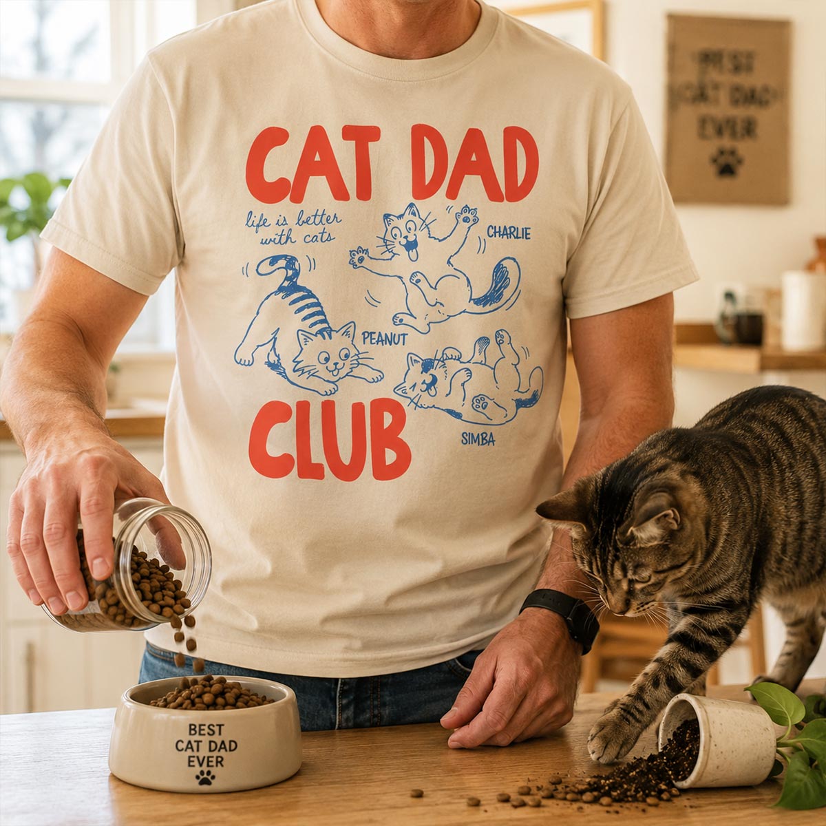 Funny Cat Dad Club - Personalized Shirt - Father's Day Gift for Cat Dad