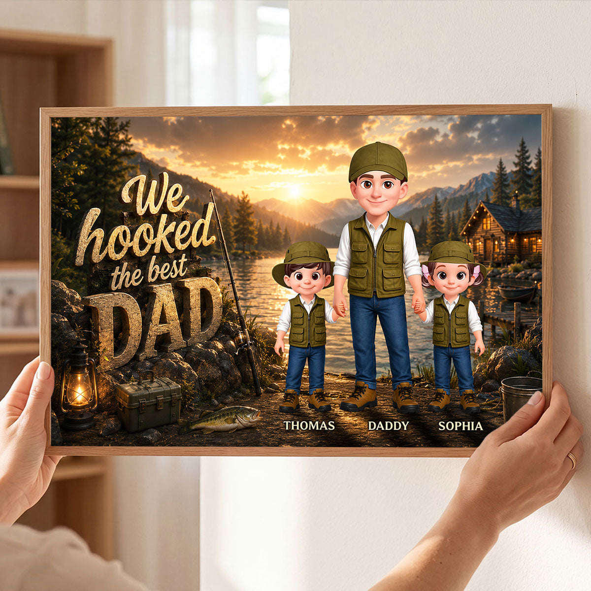 The Best Catch Dad Fishing - Personalized Poster - Father's Day Gift For Dad, Husband