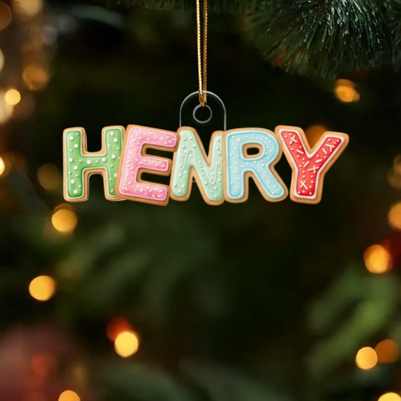 Custom Family Name Cookies Alphabet - Personalized Acrylic Ornament - Unique Christmas Gift For Family