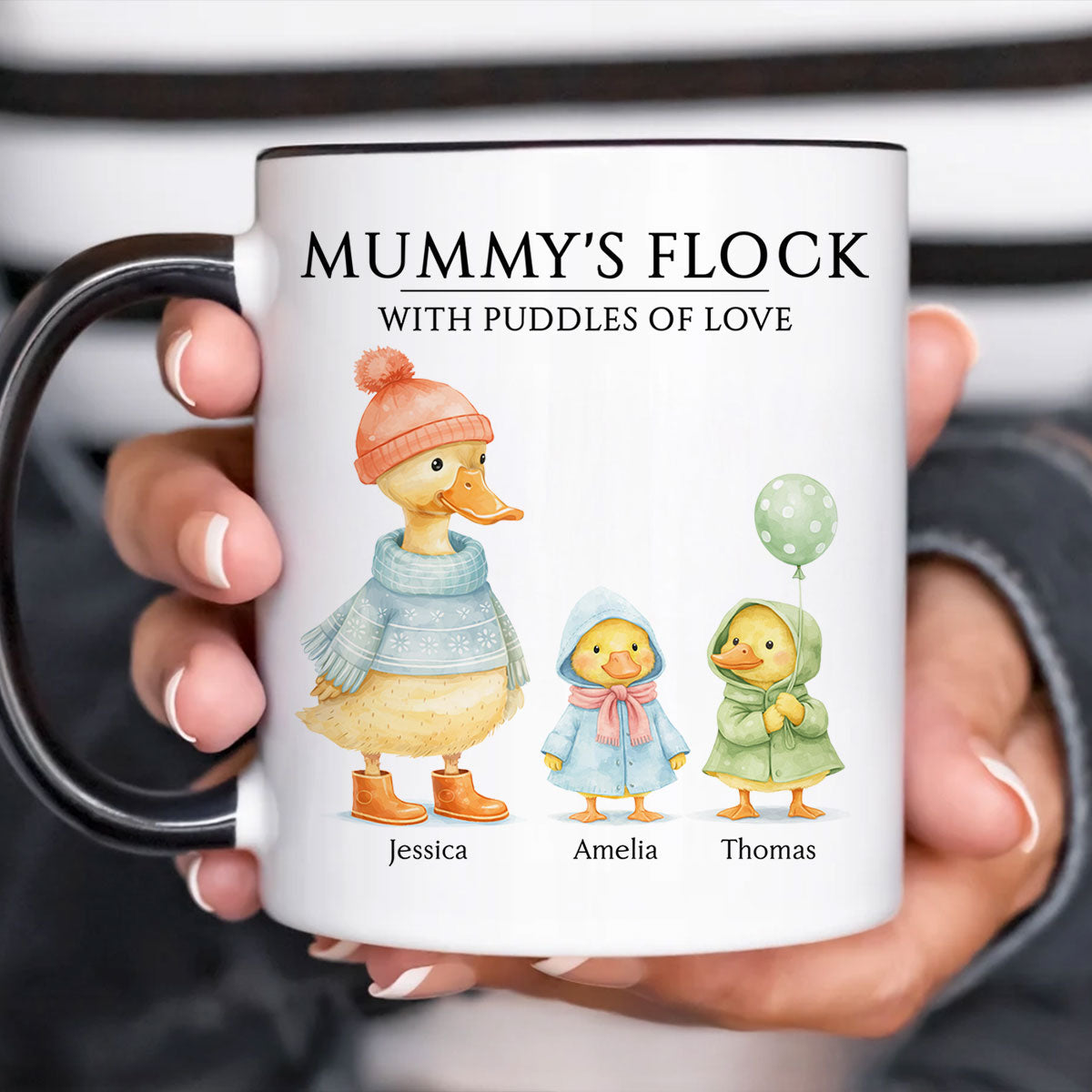 Nanny's Flock with Puddles of Love - Personalised Mug - Gift for Grandma