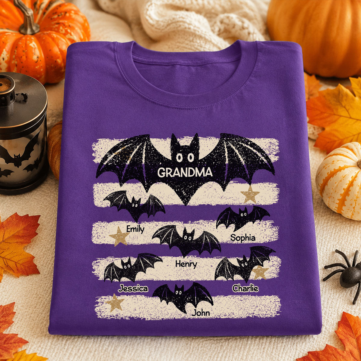 Spooky Grandma Bats - Personalized Shirt - Halloween Gift For Grandma, Mom