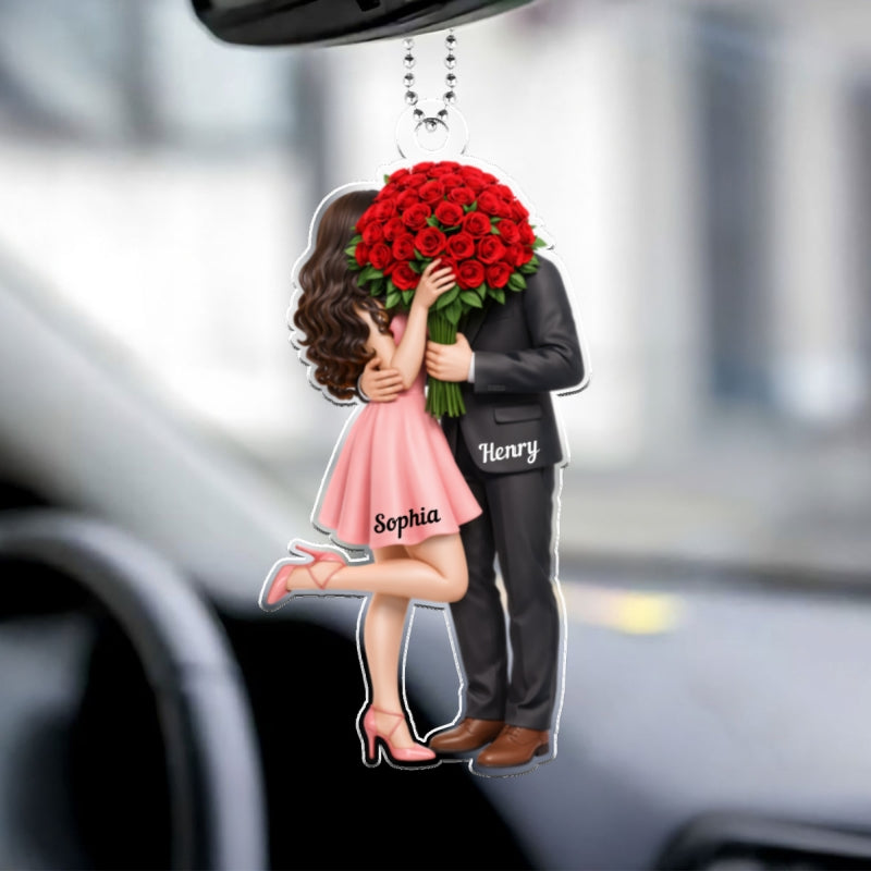 Forever Without Saying a Word Elegant Couple - Personalized Car Hanger - Valentine's Gift For Him, For Her, For Couple