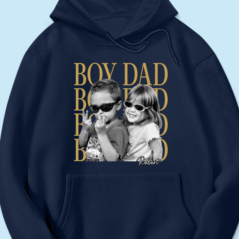 Personalized Vintage Photo Girl Dad Boy Dad - Personalized Shirt - Father's Day Gift for Dad, Husband