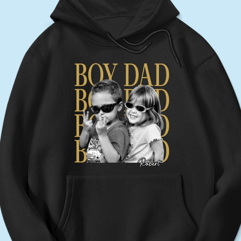 Personalized Vintage Photo Girl Dad Boy Dad - Personalized Shirt - Father's Day Gift for Dad, Husband