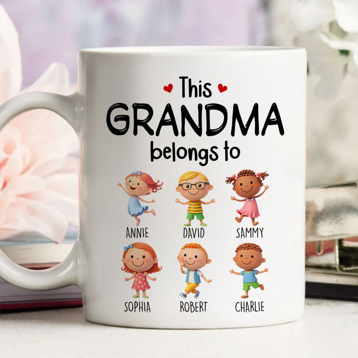 This Grandma Belongs to Cute Grandkids - Personalized Mug - Heartfelt Gift for Grandma