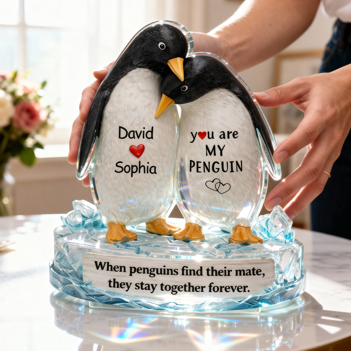 You Are My Penguin - Personalized Acrylic Block Plaque - Sentimental Wedding Anniversary Gift, Gift for Him, for Her