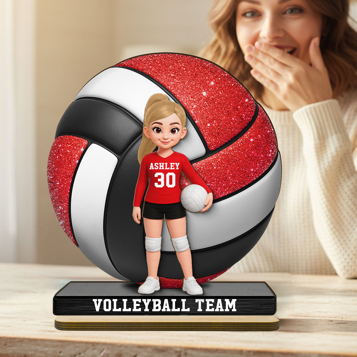Proud Volleyball Player - Personalized 2-Layered Wooden Plaque - Gift For Volleyball Players, Volleyball Lovers