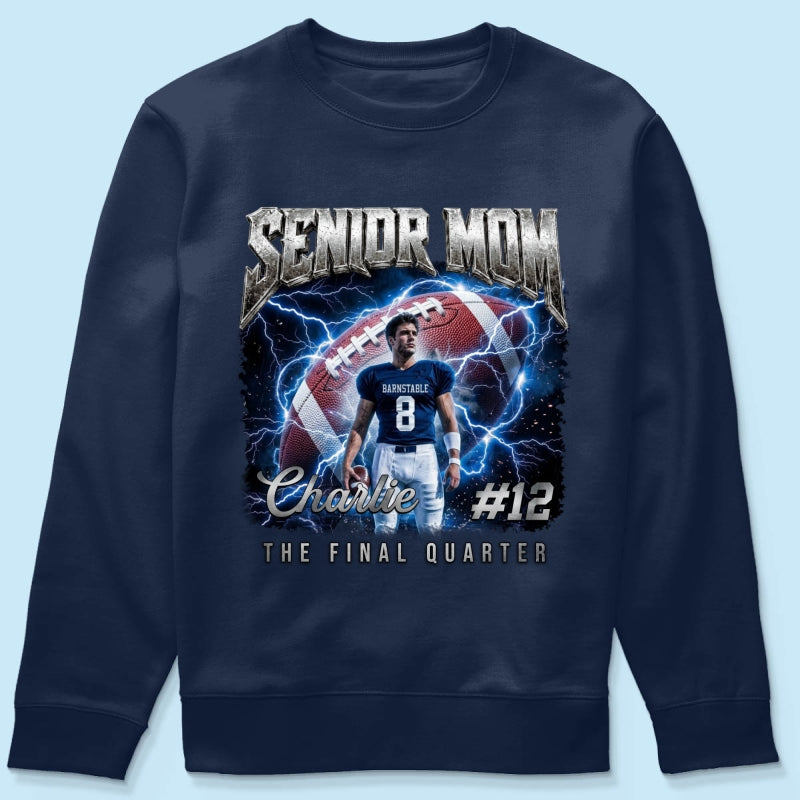 Trending Senior Football Mom Upload Photo - Personalized Shirt - Senior Night, Game Day Gift