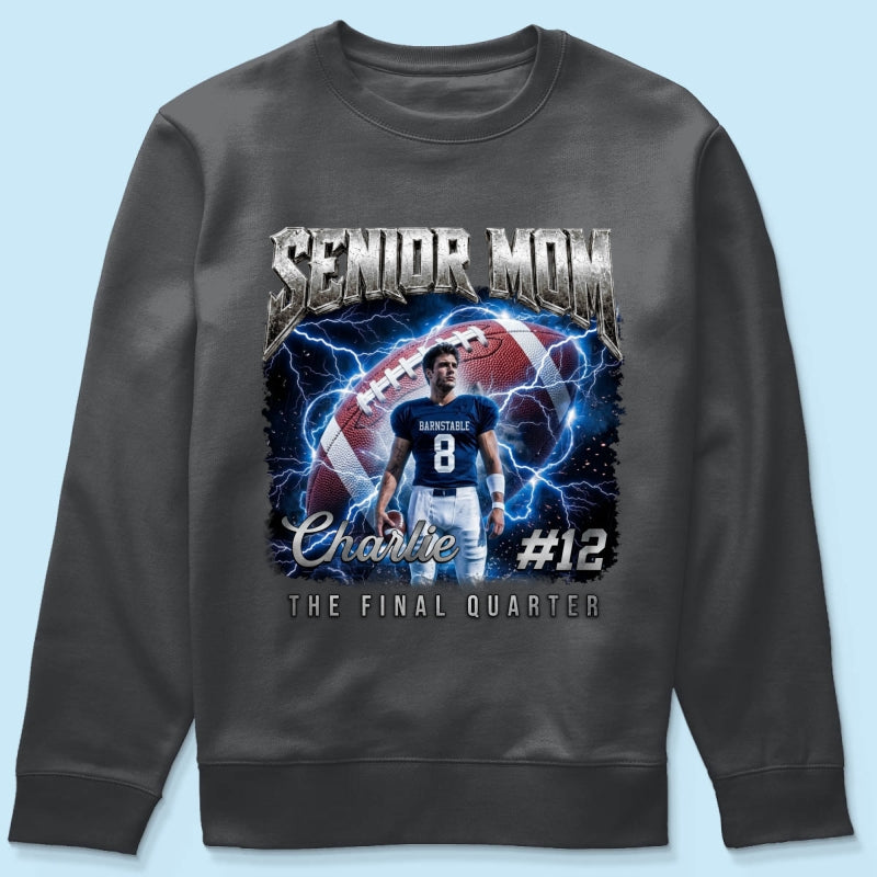 Trending Senior Football Mom Upload Photo - Personalized Shirt - Senior Night, Game Day Gift