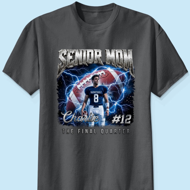 Trending Senior Football Mom Upload Photo - Personalized Shirt - Senior Night, Game Day Gift