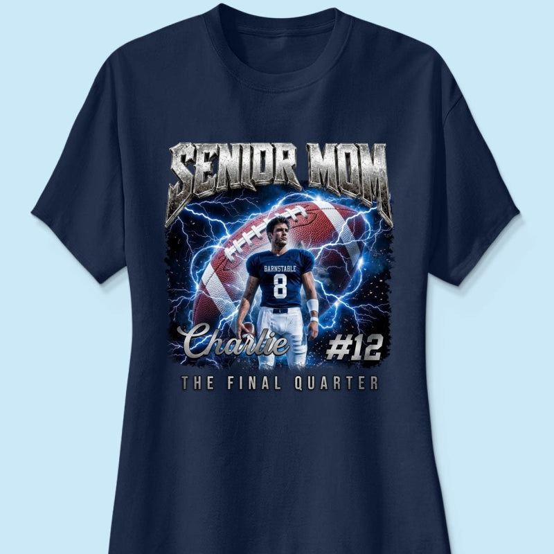 Trending Senior Football Mom Upload Photo - Personalized Shirt - Senior Night, Game Day Gift