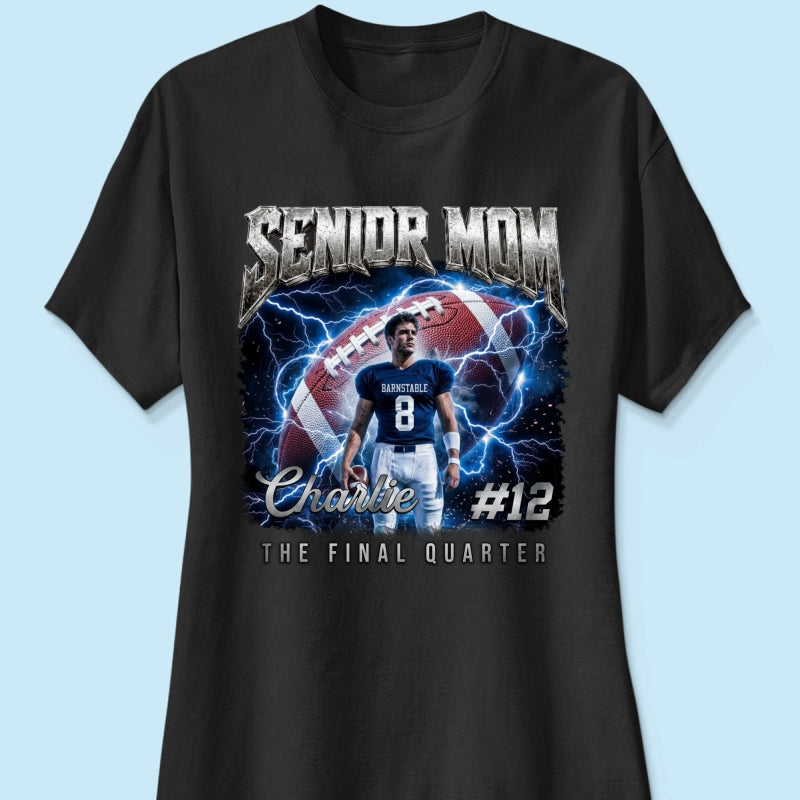Trending Senior Football Mom Upload Photo - Personalized Shirt - Senior Night, Game Day Gift