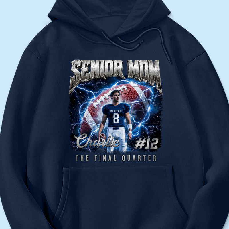 Trending Senior Football Mom Upload Photo - Personalized Shirt - Senior Night, Game Day Gift
