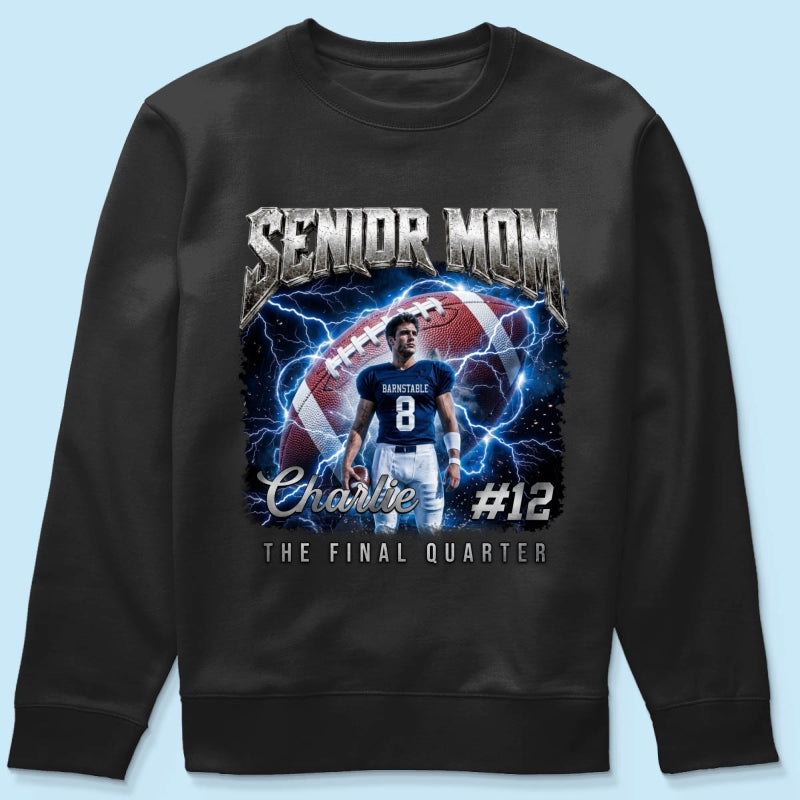 Trending Senior Football Mom Upload Photo - Personalized Shirt - Senior Night, Game Day Gift