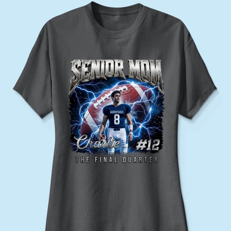 Trending Senior Football Mom Upload Photo - Personalized Shirt - Senior Night, Game Day Gift