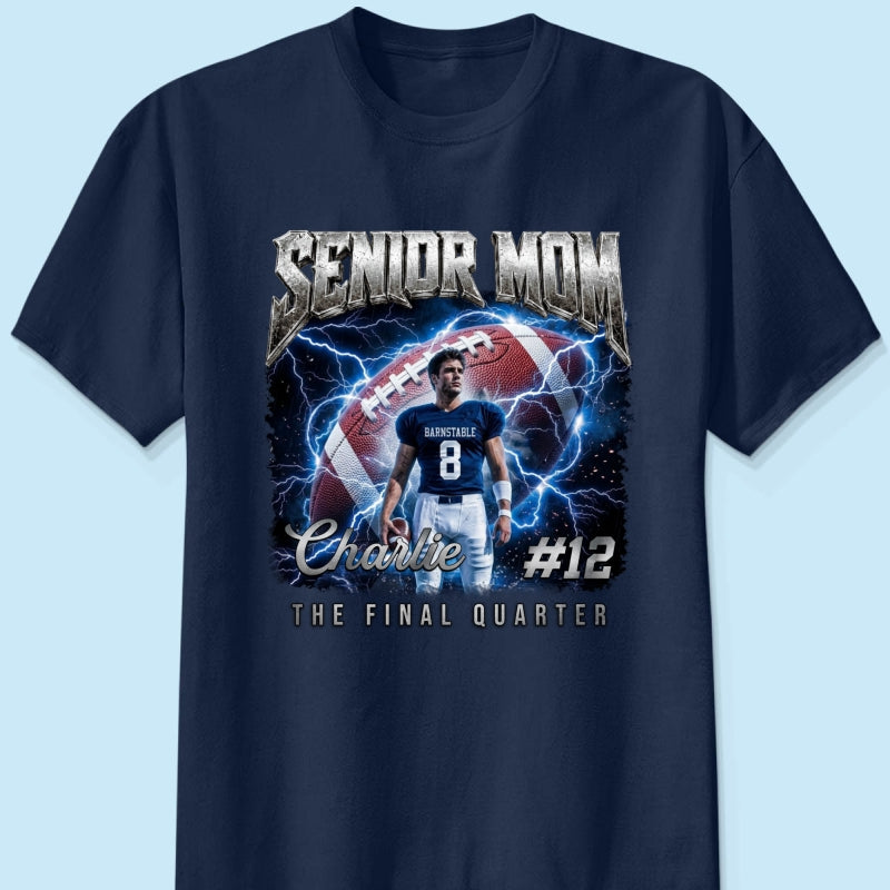 Trending Senior Football Mom Upload Photo - Personalized Shirt - Senior Night, Game Day Gift