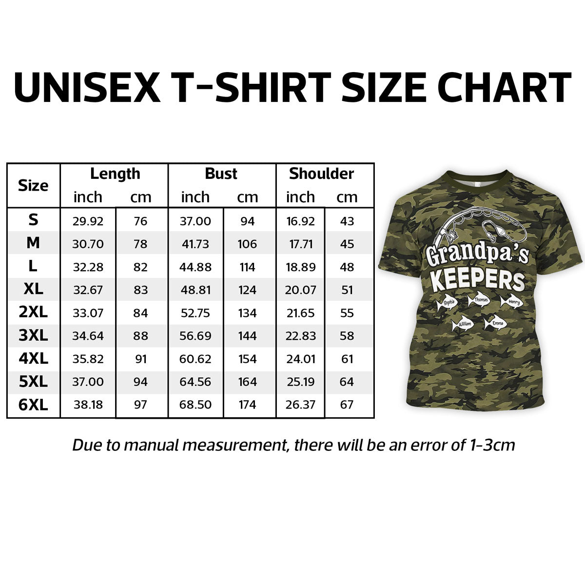 Grandpa's Keepers Kid Custom Name Camo Pattern - Personalized Shirt - Father's Day Gift For Fishing Grandpa, Dad, Husband