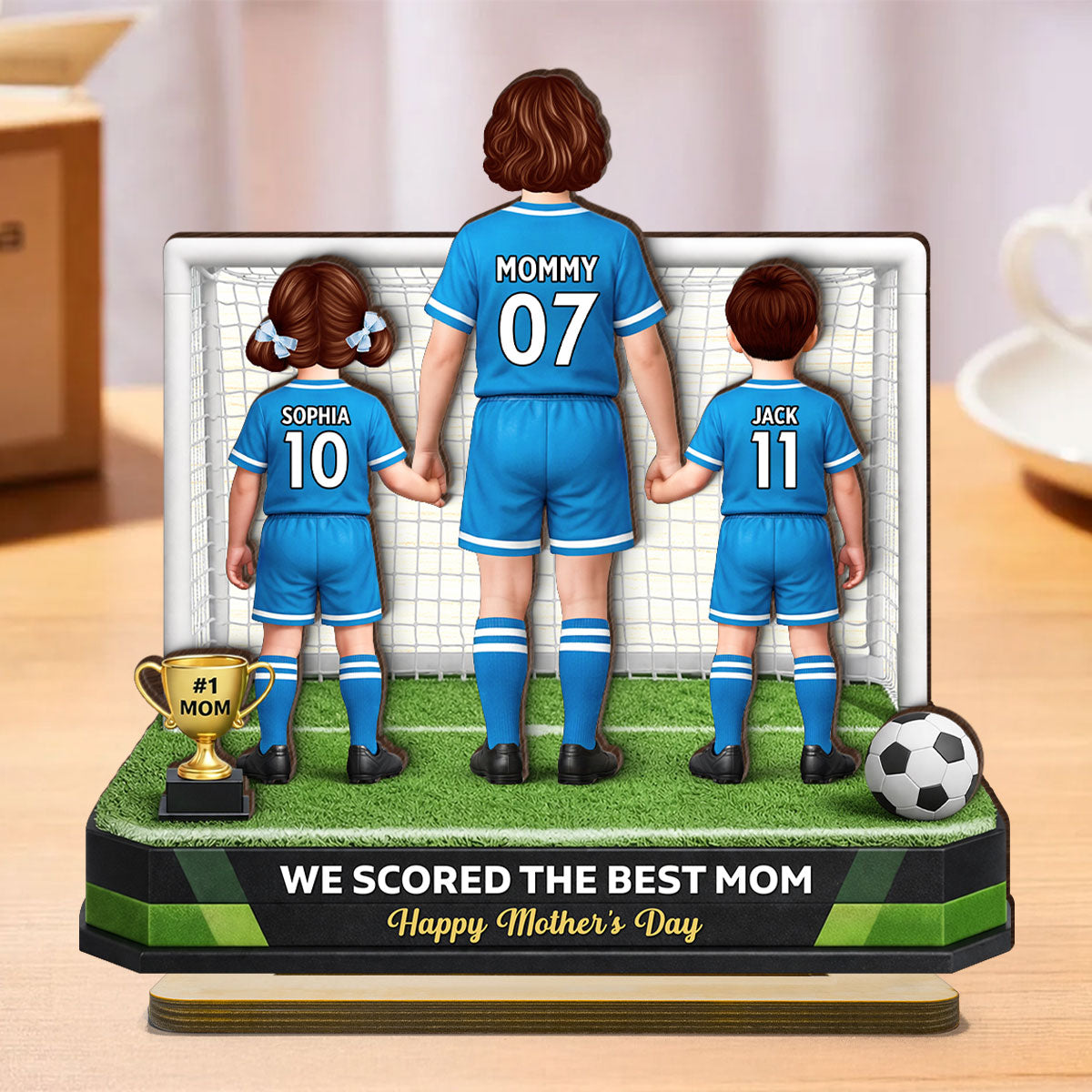We Scored The Best Mom Soccer - Personalized 2-Layered Wooden Plaque - Mother's Day Gift For Soccer Mom