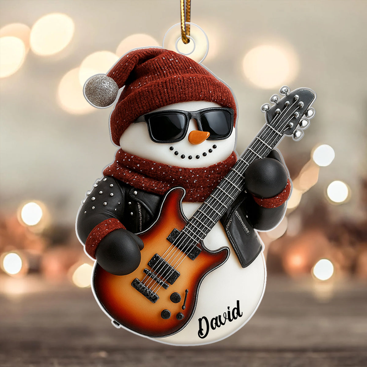 Life Sounds Better With Guitars – Personalized Acrylic Ornament – Meaningful Gift for Guitarists